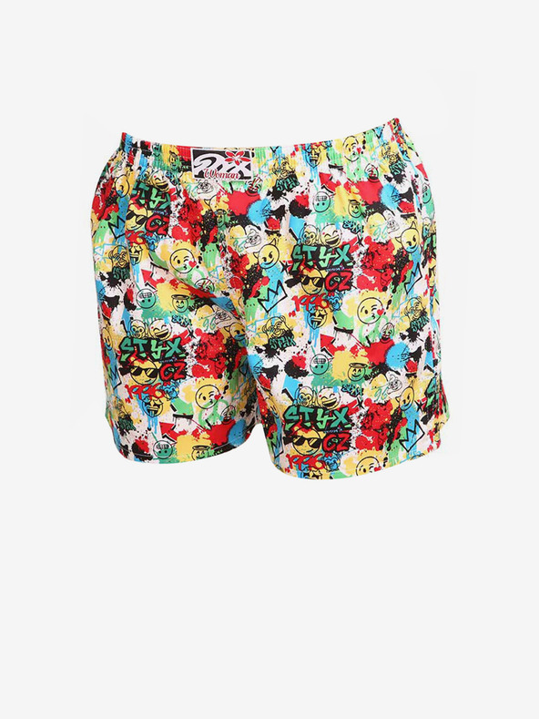 Styx Gelb und rot gemusterte Styx Emoji-Schlafshorts für Damen