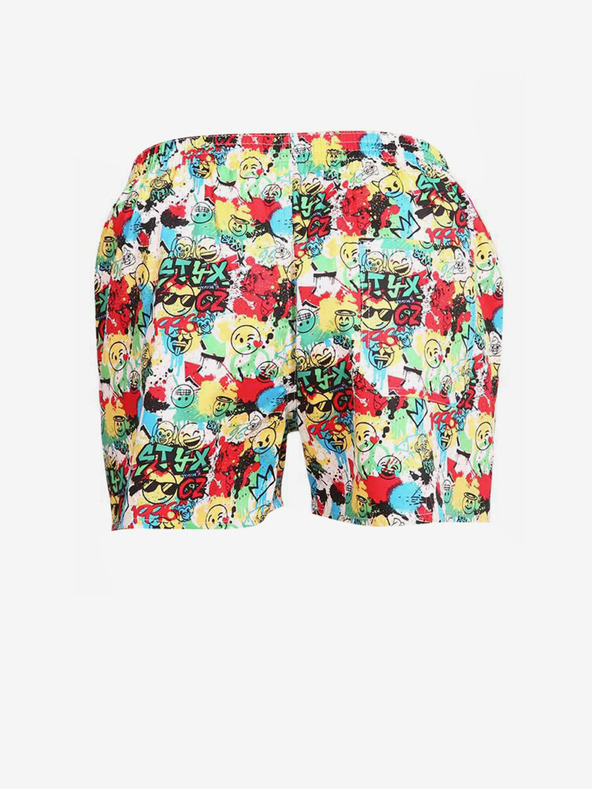 Styx Gelb und rot gemusterte Styx Emoji-Schlafshorts für Damen