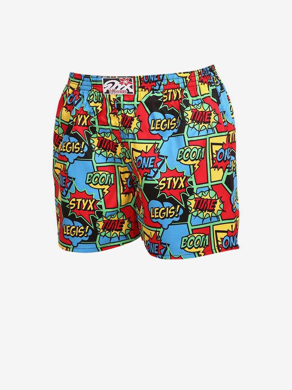 Styx Blau und rot gemusterte Damen-Schlafshorts Styx boom