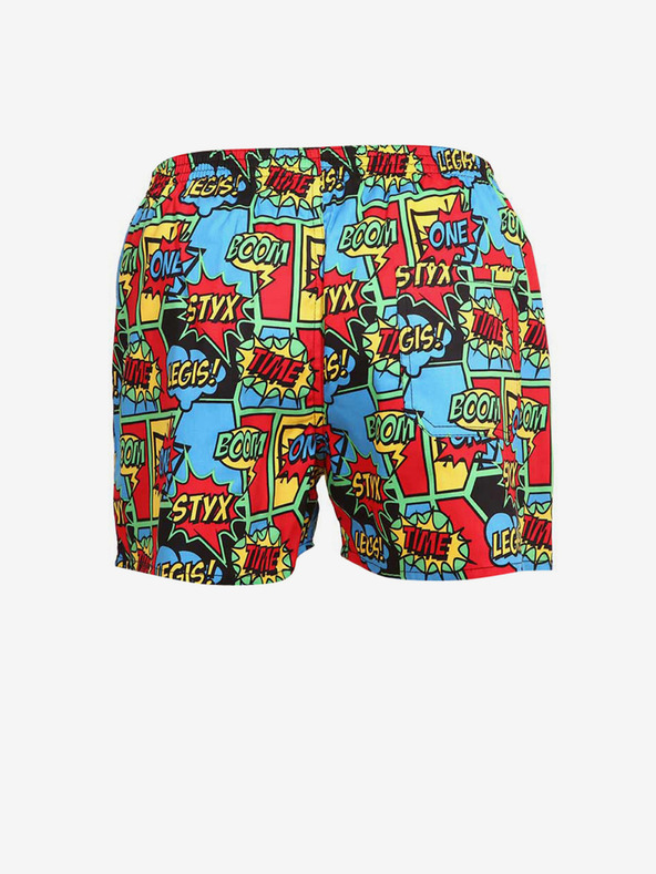 Styx Blau und rot gemusterte Damen-Schlafshorts Styx boom