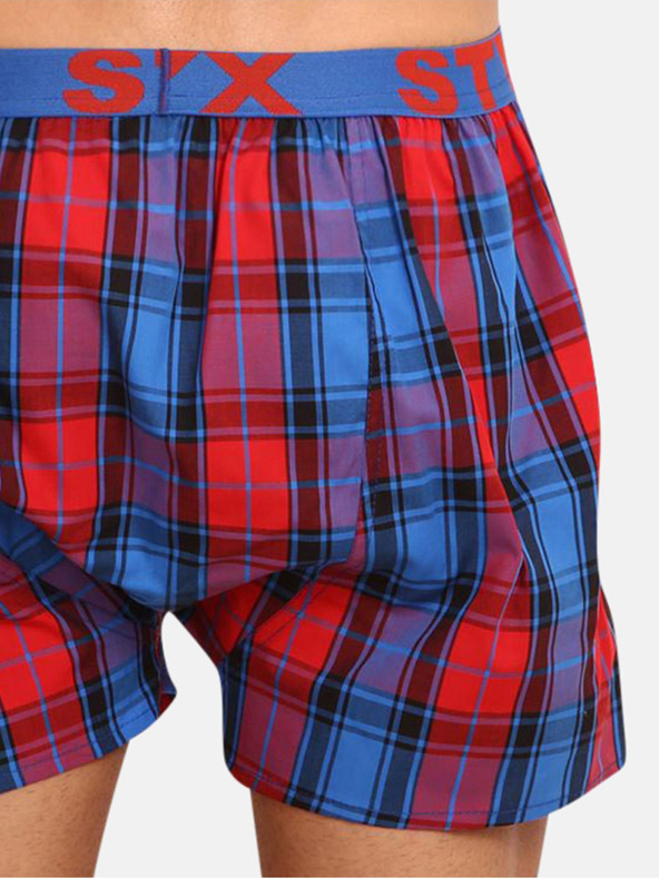 Styx Blau und rot karierte Shorts für Männer von Styx