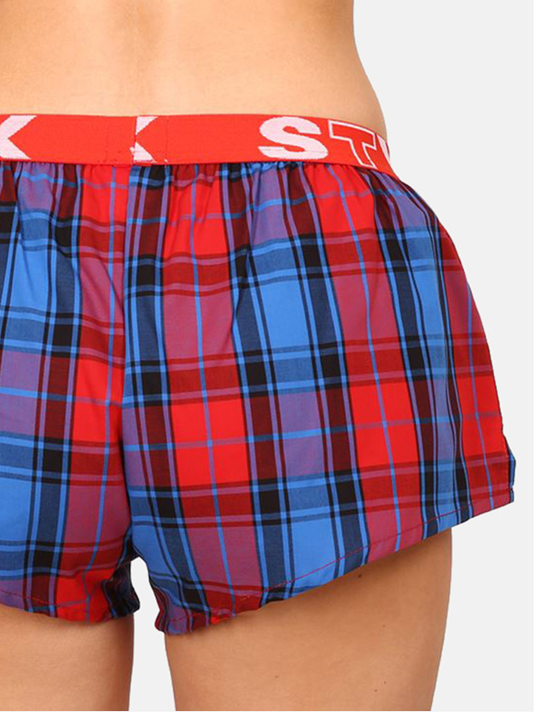 Styx Rot und blau karierte Styx Schlafshorts für Damen