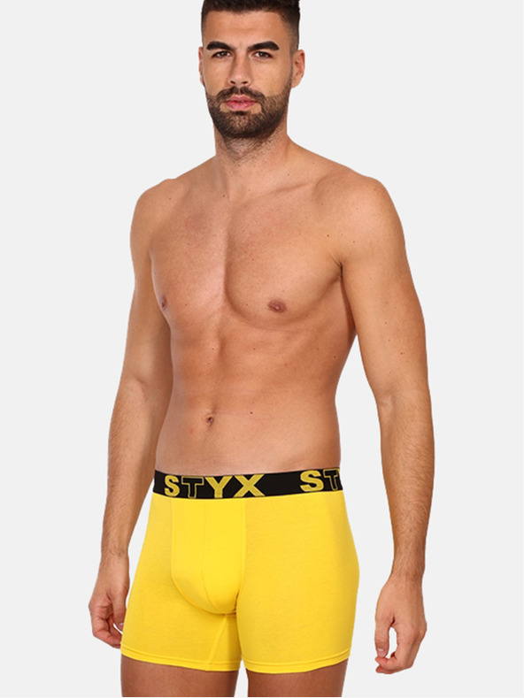 Styx Gelbe Styx Long-Boxershorts für Männer