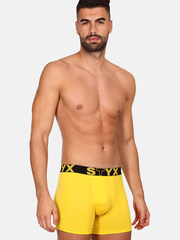 Styx Gelbe Styx Long-Boxershorts für Männer