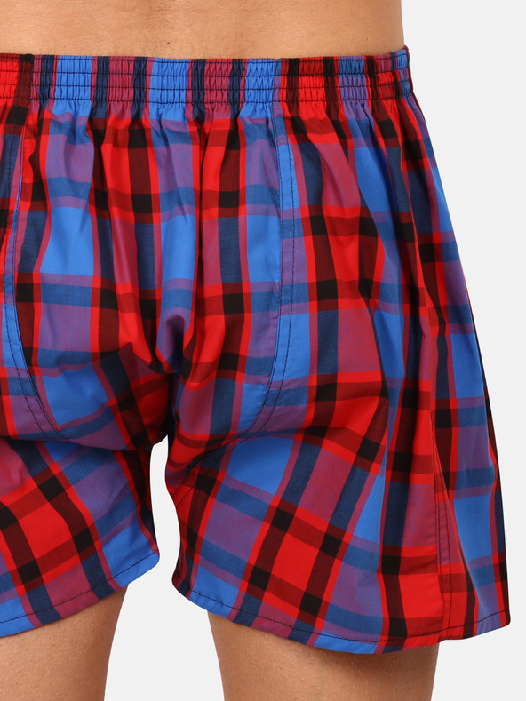 Styx Blau und rot karierte Shorts für Männer von Styx