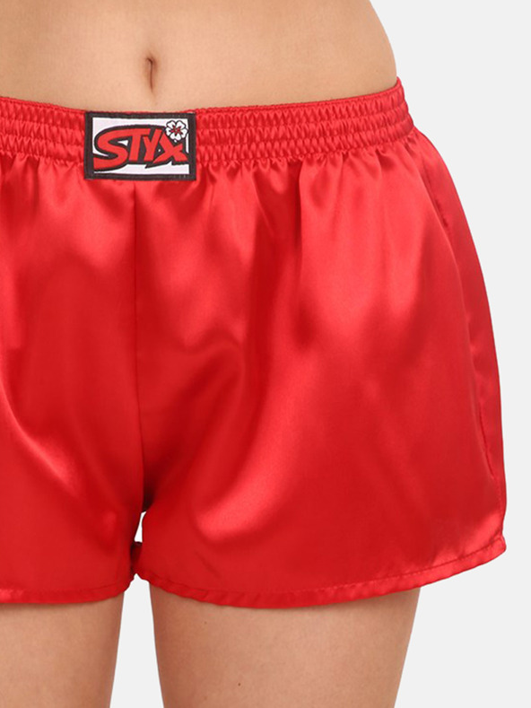 Styx Rote Damen-Satin-Schlafshorts Styx