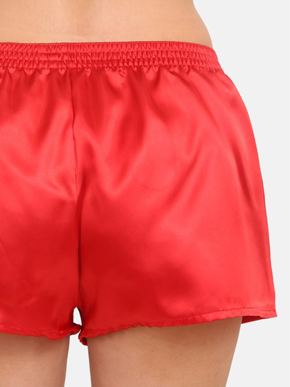 Styx Rote Damen-Satin-Schlafshorts Styx