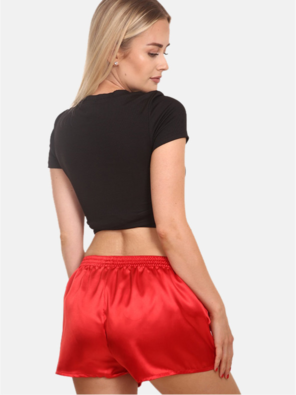 Styx Rote Damen-Satin-Schlafshorts Styx