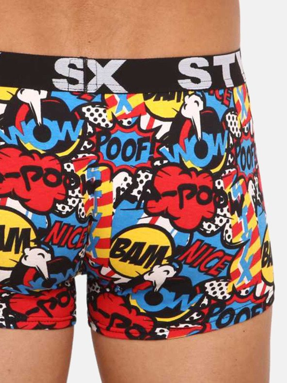 Styx Blau und rot gemusterte Herren Boxershorts Styx art Poof
