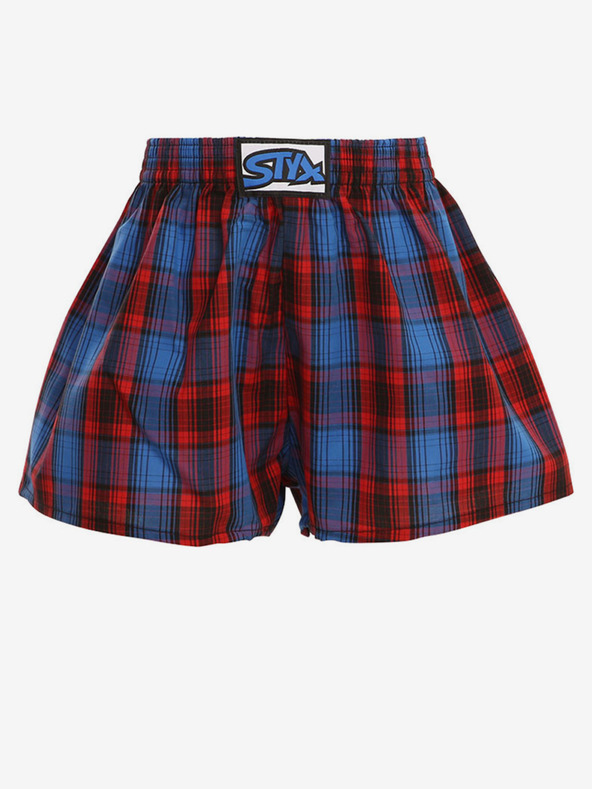 Styx Blau-rot karierte Shorts für Jungen Styx