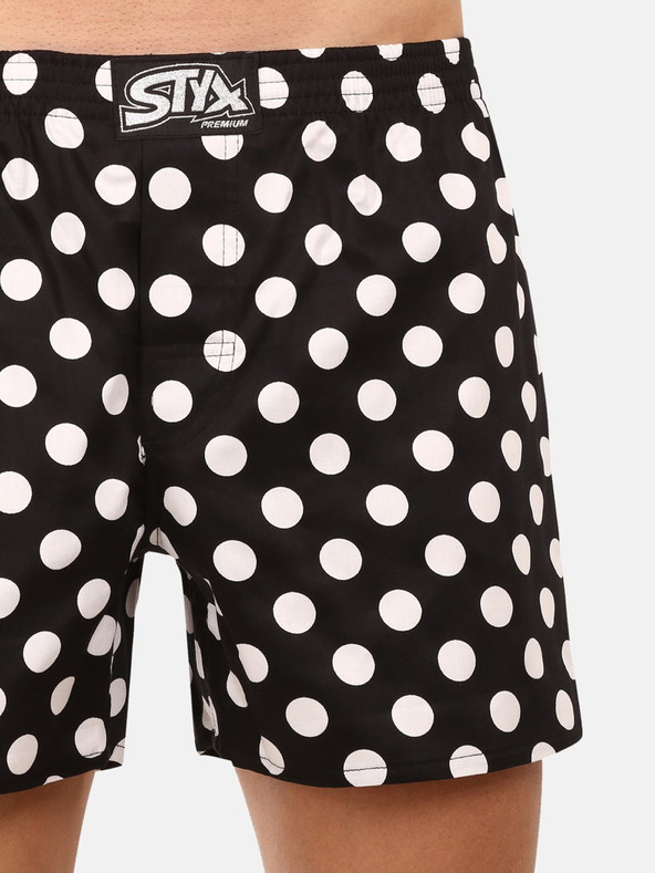 Styx Schwarze Herrenshorts Styx premium art Polka dots