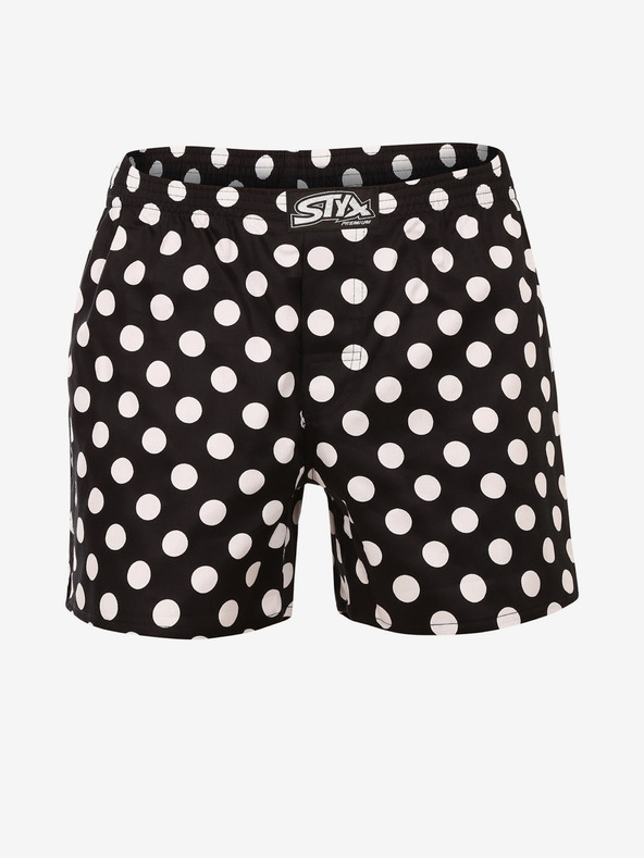 Styx Schwarze Herrenshorts Styx premium art Polka dots
