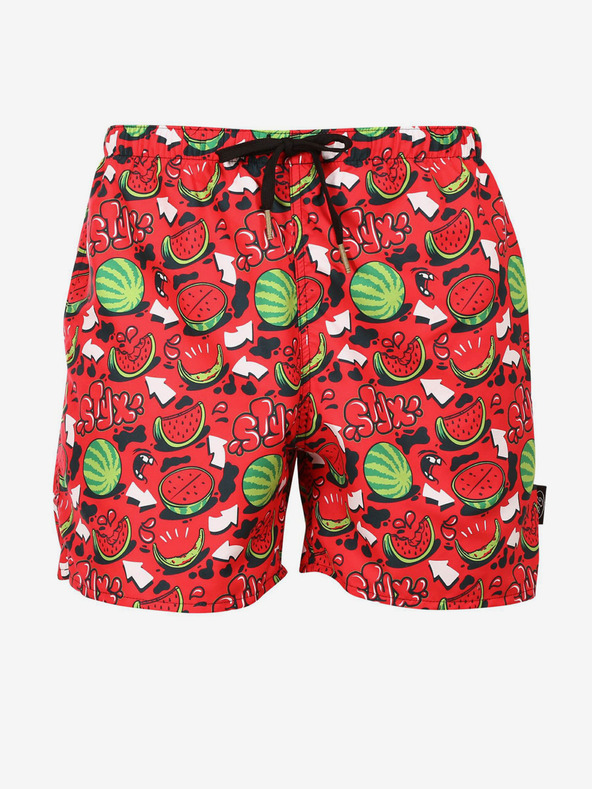 Styx Rote Styx Melonen gemusterte Badehose für Herren