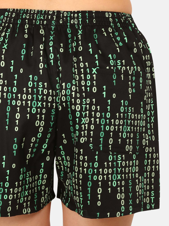 Styx Grün und schwarz gemusterte Damen-Schlafshorts Styx Code