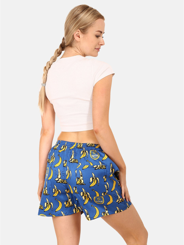 Styx Gelb und blau gemusterte Damen-Schlafshorts Styx Bananas