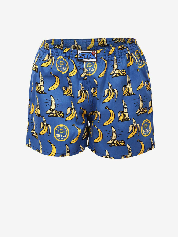 Styx Gelb und blau gemusterte Damen-Schlafshorts Styx Bananas