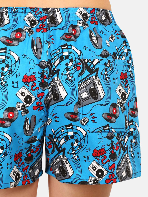 Styx Blaue gemusterte Damen-Schlafshorts Styx Music