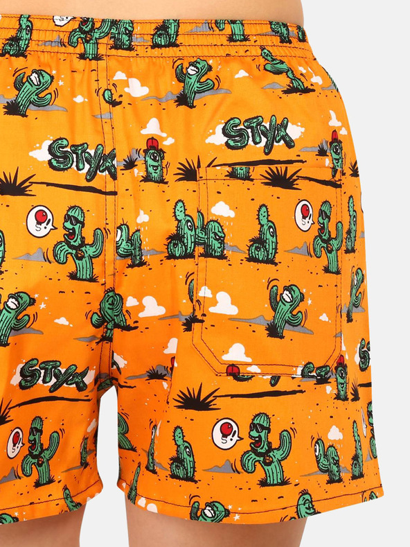 Styx Orangefarbene Styx Kaktus gemusterte Damen Schlafshorts