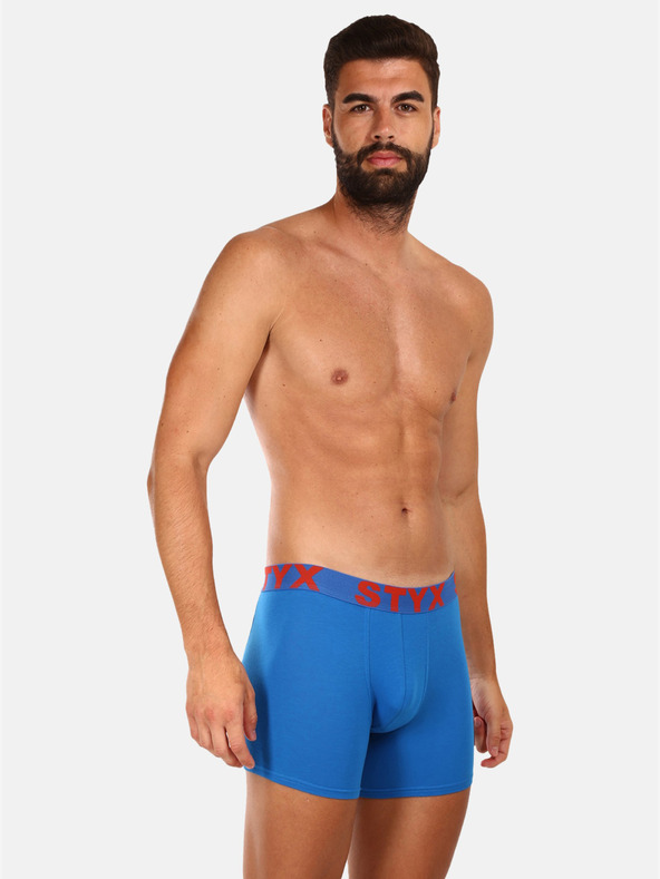 Styx Dreier-Set Herren-Boxershorts in Weiß, Blau und Grau Styx