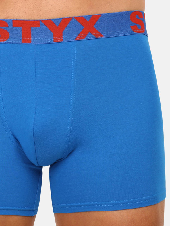 Styx Dreier-Set Herren-Boxershorts in Weiß, Blau und Grau Styx