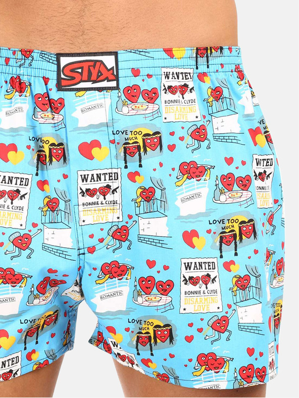 Styx Türkisfarbene Styx-Valentine's-Day-Shorts für Herren