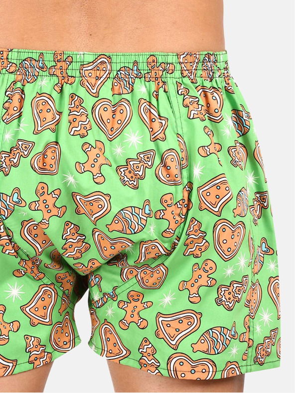 Styx Hellgrüne Herren-Weihnachts-Shorts Styx Christmas Gingerbread