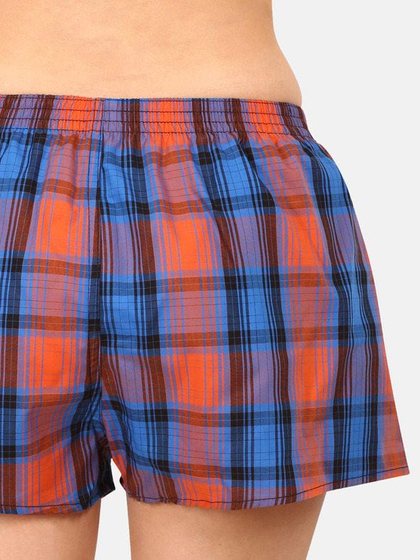 Styx Orange und blau karierte Shorts für Frauen Styx