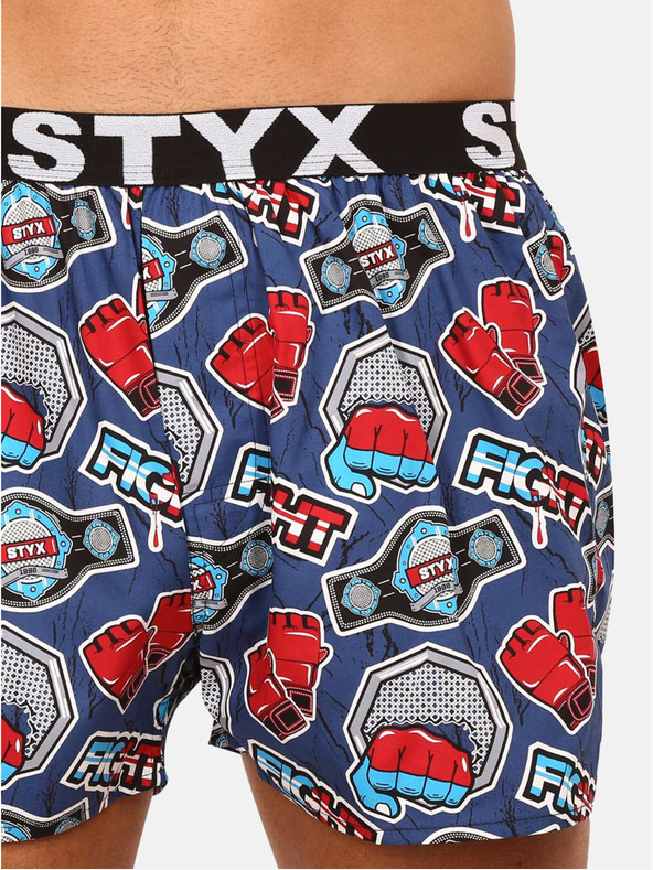 Styx Rot und blau gemusterte Herrenshorts Styx