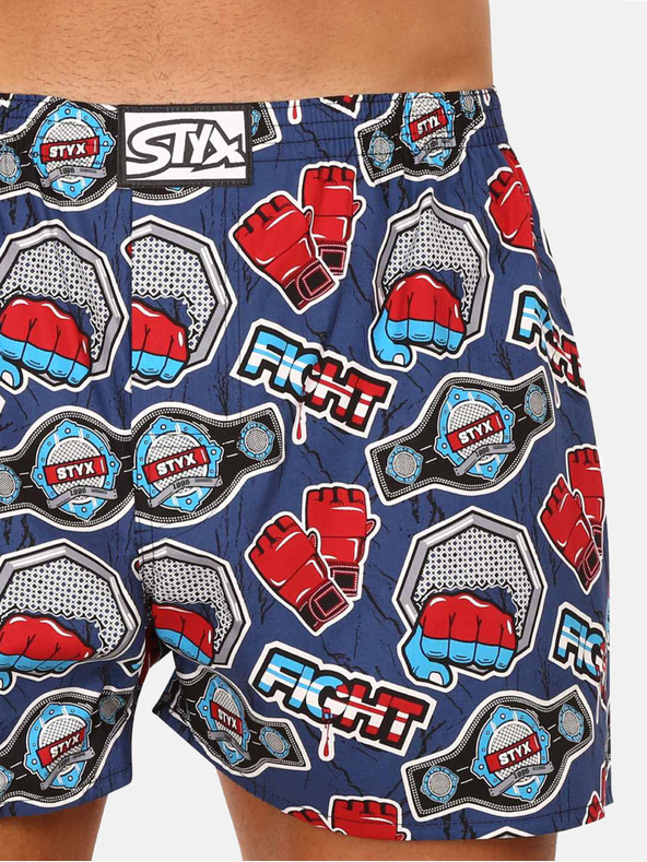 Styx Rot und blau gemusterte Herrenshorts Styx