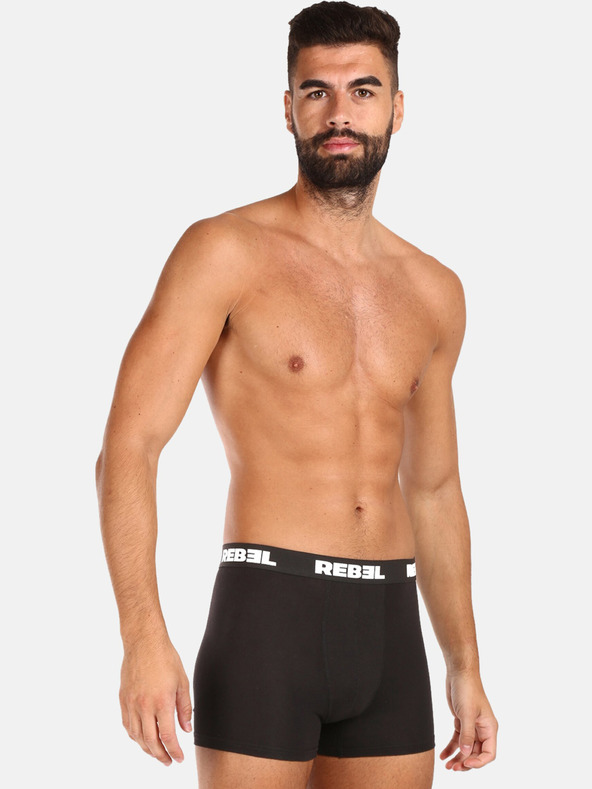 Nedeto Fünfer-Set Herren Boxershorts in Schwarz Nedeto Rebel