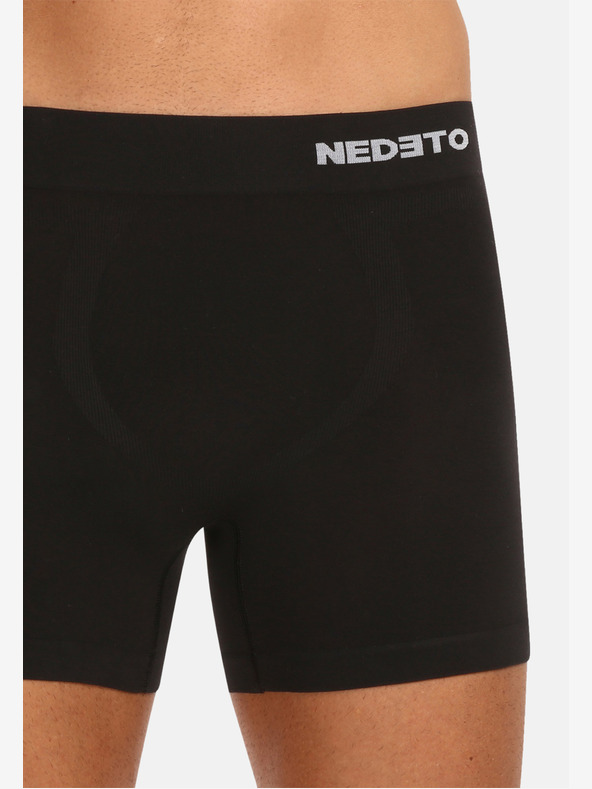 Nedeto Set mit drei nahtlosen Boxershorts aus Bambus in schwarz Nedeto