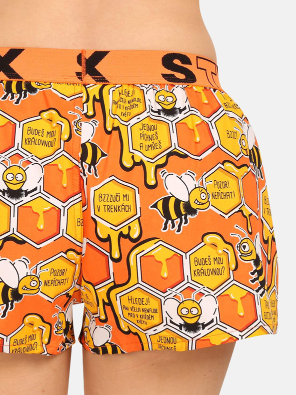 Styx Orange gemusterte Damen-Schlafshorts Styx Bees