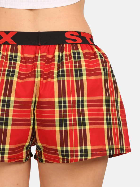 Styx Rote karierte Damen-Shorts Styx