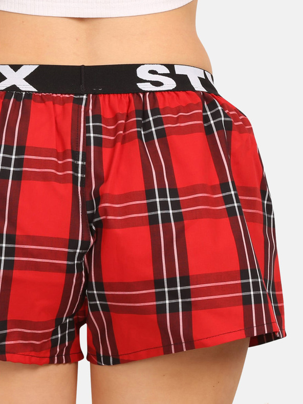 Styx Rot karierte Damen-Shorts Styx