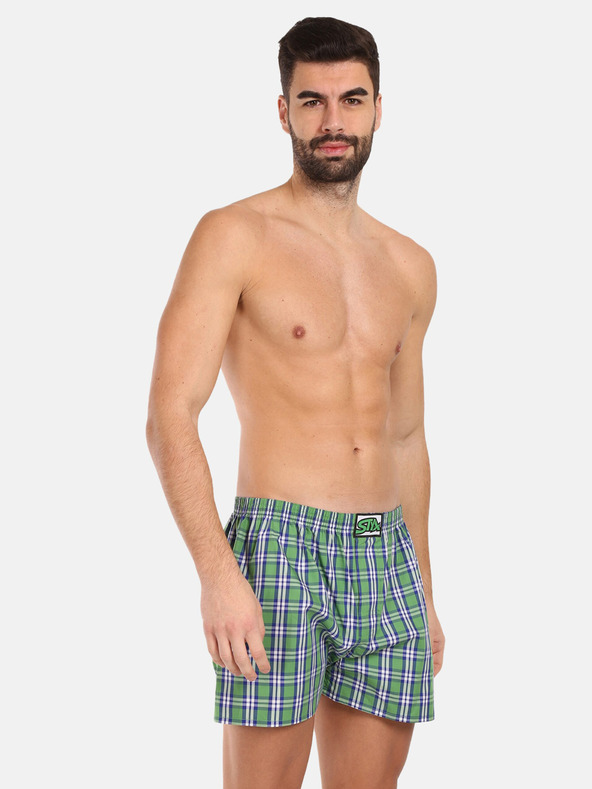 Styx Grün karierte Herren-Shorts Styx