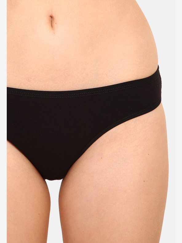 Nedeto Set mit drei Damen-Slips in schwarz und rosa Nedeto