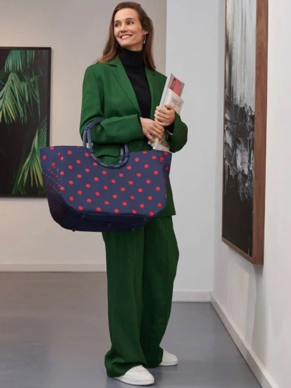 Reisenthel Dunkelblau Damen Polka Dot Tasche Reisenthel Loopshopper L Frame Mixed Dots