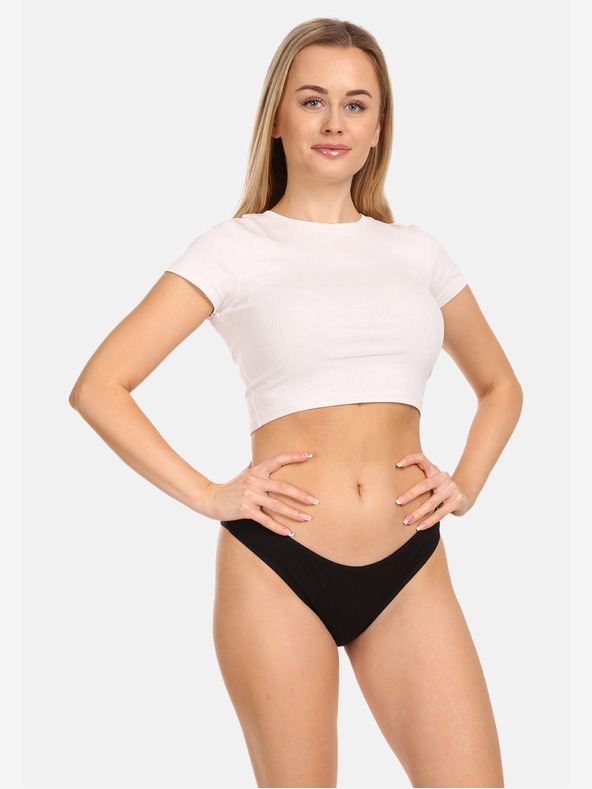 Nedeto Set mit fünf Damen-Boxershorts in schwarz Nedeto