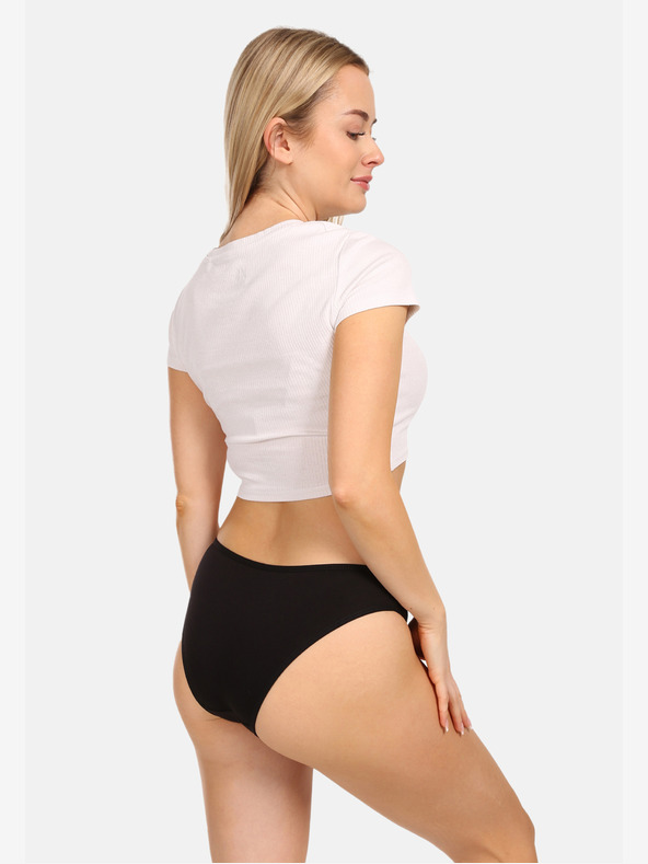 Nedeto Set mit fünf Damen-Boxershorts in schwarz Nedeto