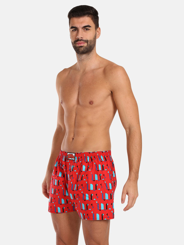 Styx Dreier-Set gemusterte Shorts für Herren in Grün, Rot und Schwarz STYX