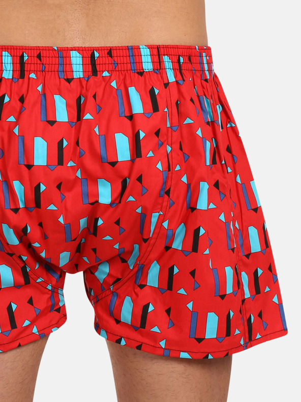 Styx Dreier-Set gemusterte Shorts für Herren in Grün, Rot und Schwarz STYX