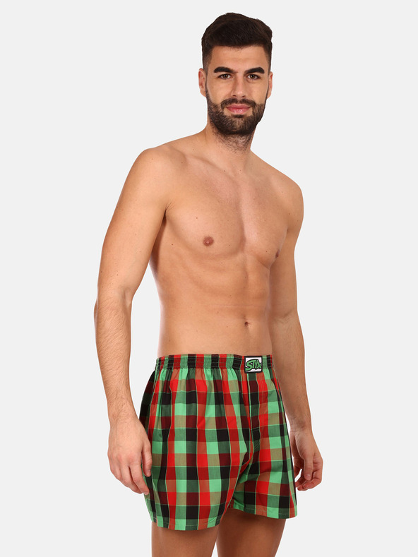 Styx Dreiteiliges Set karierter Shorts für Herren in rot, gelb und grün STYX