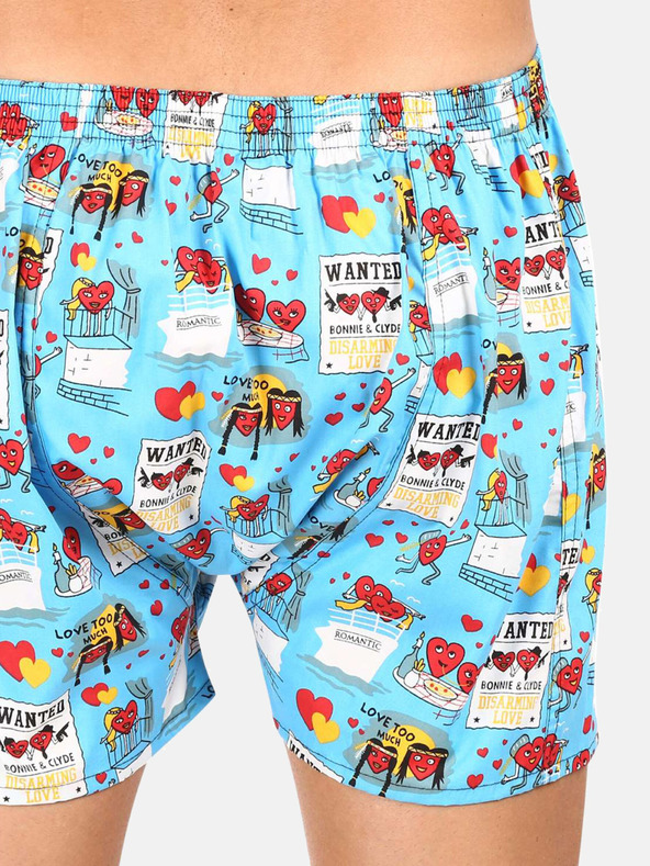 Styx Dreier-Set gemusterte Shorts für Herren in hellblau, grau und rot STYX