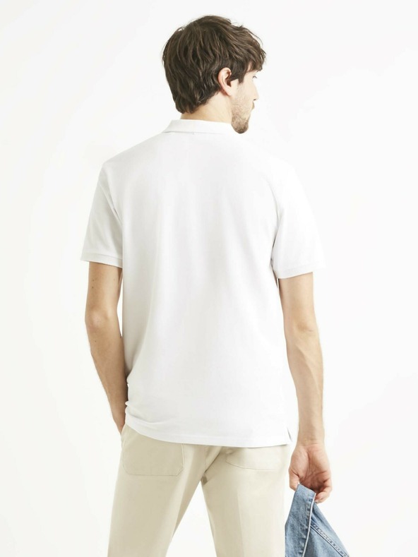 Celio Weißes Herrenpolohemd Celio