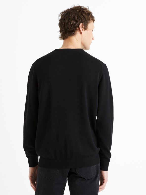 Celio Schwarzer Herrenpullover Celio Decotonv