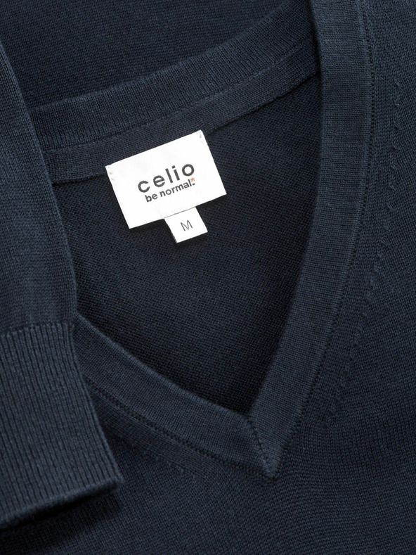 Celio Dunkelblauer Herren-Basic-Pullover Celio Decotonv