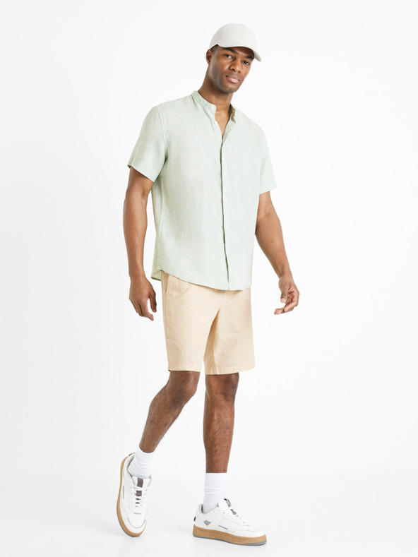 Celio Beige Herren Leinen-Shorts Celio Dolincobm