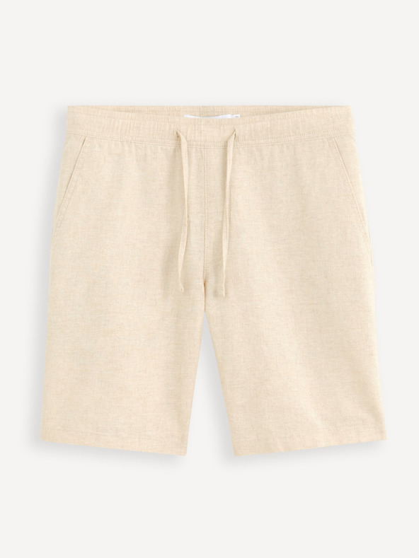 Celio Beige Herren Leinen-Shorts Celio Dolincobm