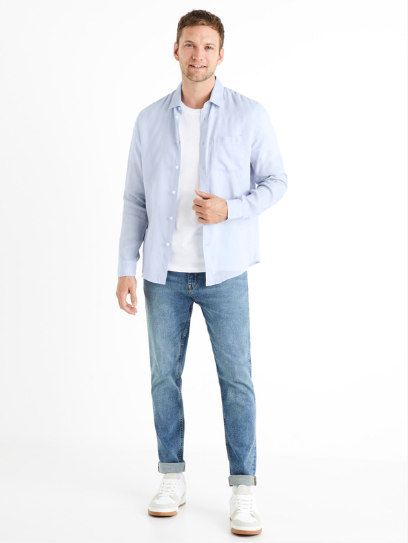 Celio Hellblaues Herren Leinenhemd Celio Daflix