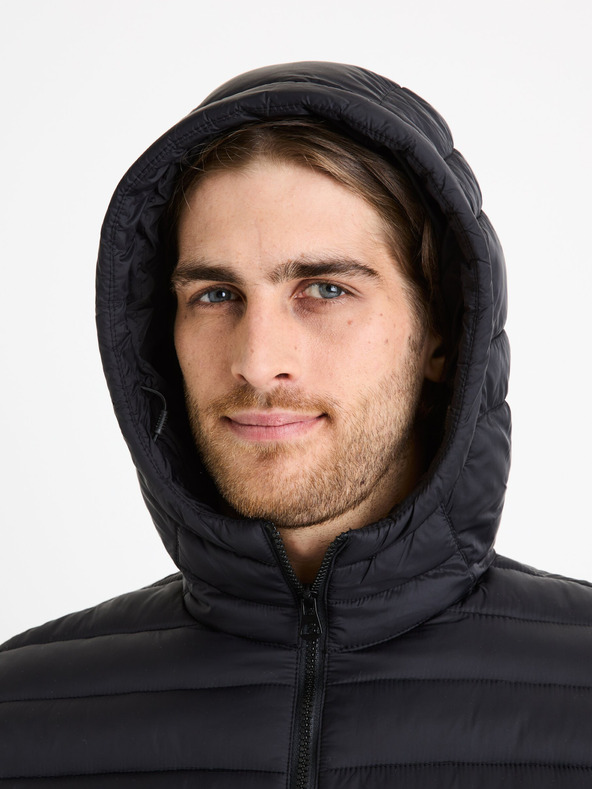 Celio Schwarze Herren-Steppjacke Celio Fububble